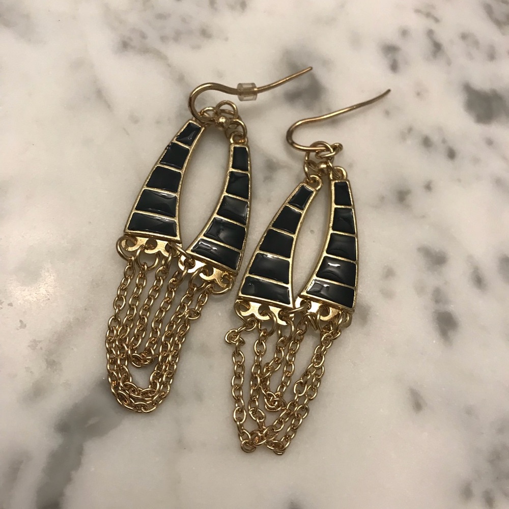 Black and Gold Earrings